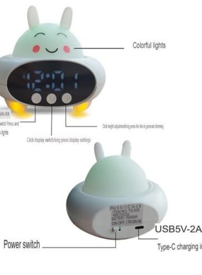 KRESHU Abs Led Digital Alarm Clock With Wireless Bluetooth Speaker For Songs|Usb Slot|Led Display For Reading, Bedroom, Desk (White,1-Pcs) - Image 2